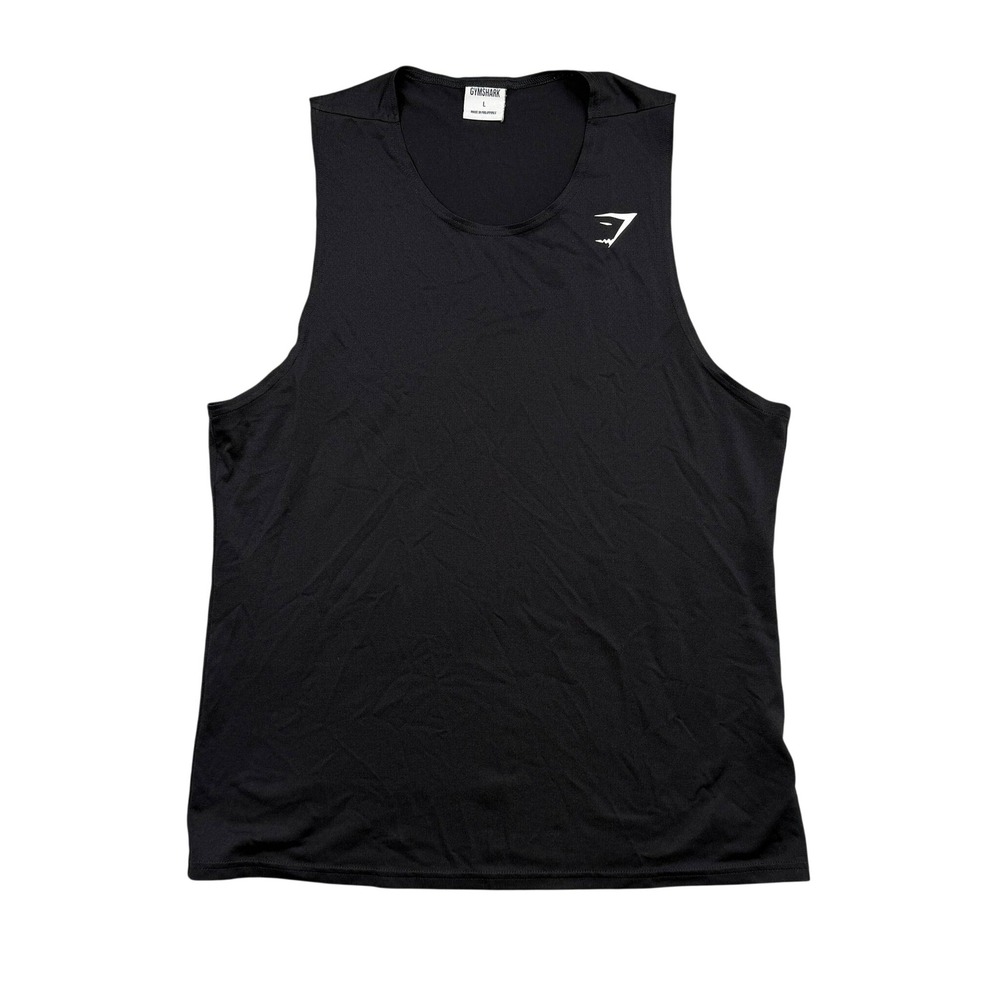 Gymshark Tank Top Mens L Black Logo Activewear Workout Gym A1A2T